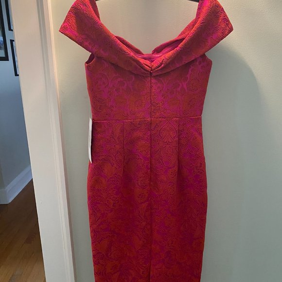 Theia couture off-the-shoulder fitted sheath, size 4 - Picture 6 of 6